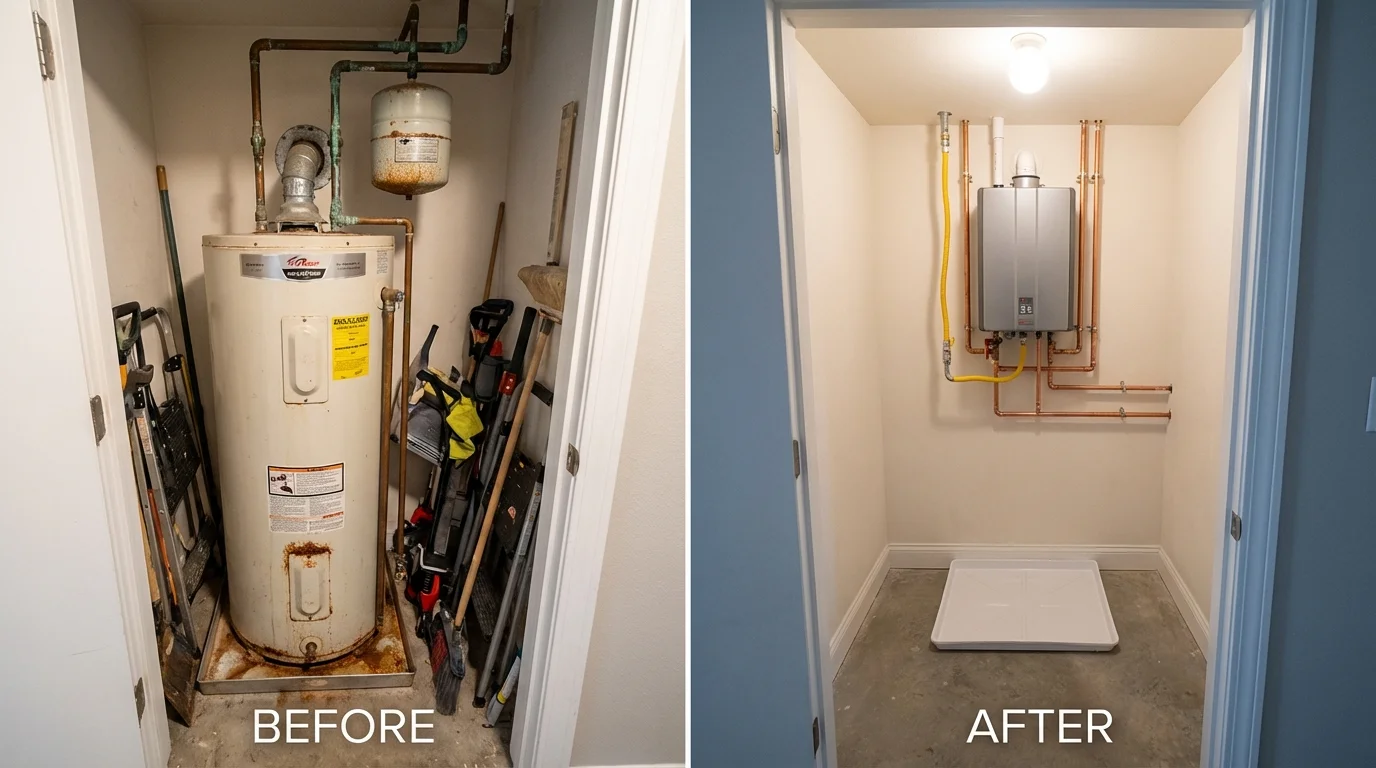 Tank water heater versus wall-mounted tankless unit comparison for Steamboat Springs, CO homeowners